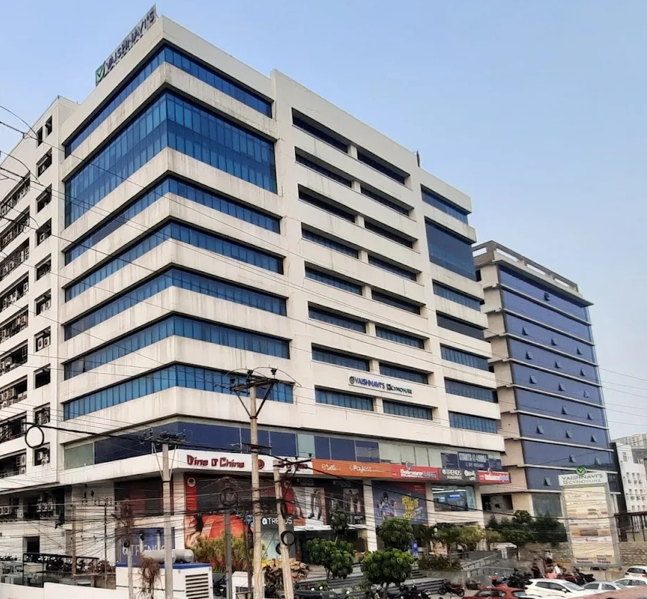 Vaishnavi Cynosure, the Gachibowli building where Jedhru's office is based